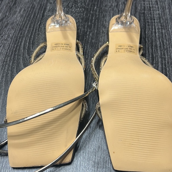 Rhinestone Gold Wrap strap open toe heels - Picture 3 of 3